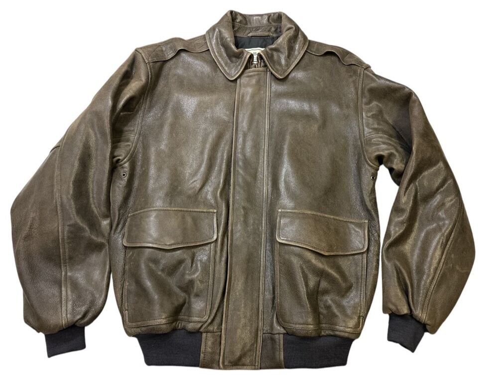 LL Bean Goatskin Leather A-2 Style Bomber Flight Vintage Jacket M - Picture 3 of 16